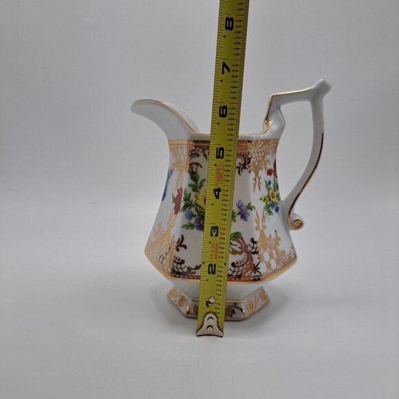 Royal Danube Ornate Floral Gold Trim Hexagonal Pitcher Pot - Picture 14 of 15